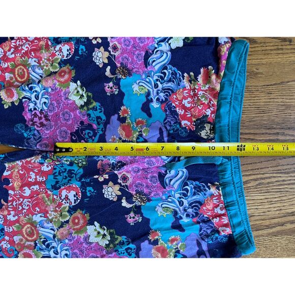 Josie Natori Pink Blue Japanese Floral Pants Pajamas  Women's Size Small - Picture 7 of 9